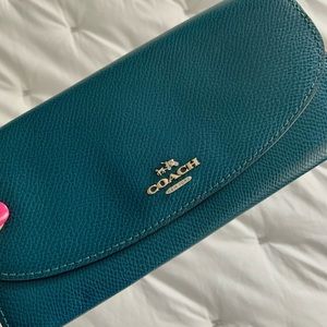 Coach Flap Wallet Teal
